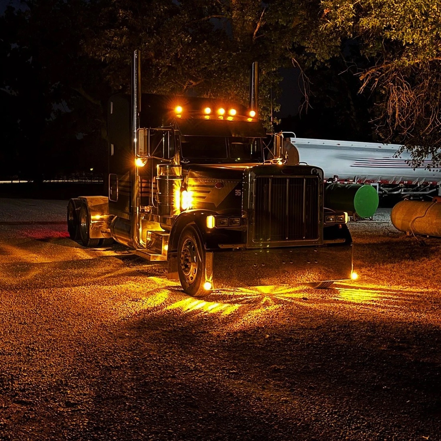 2x Amber LED Watermelon Lights Side Marker Truck Trailer Turn Signal Strobe Lamp