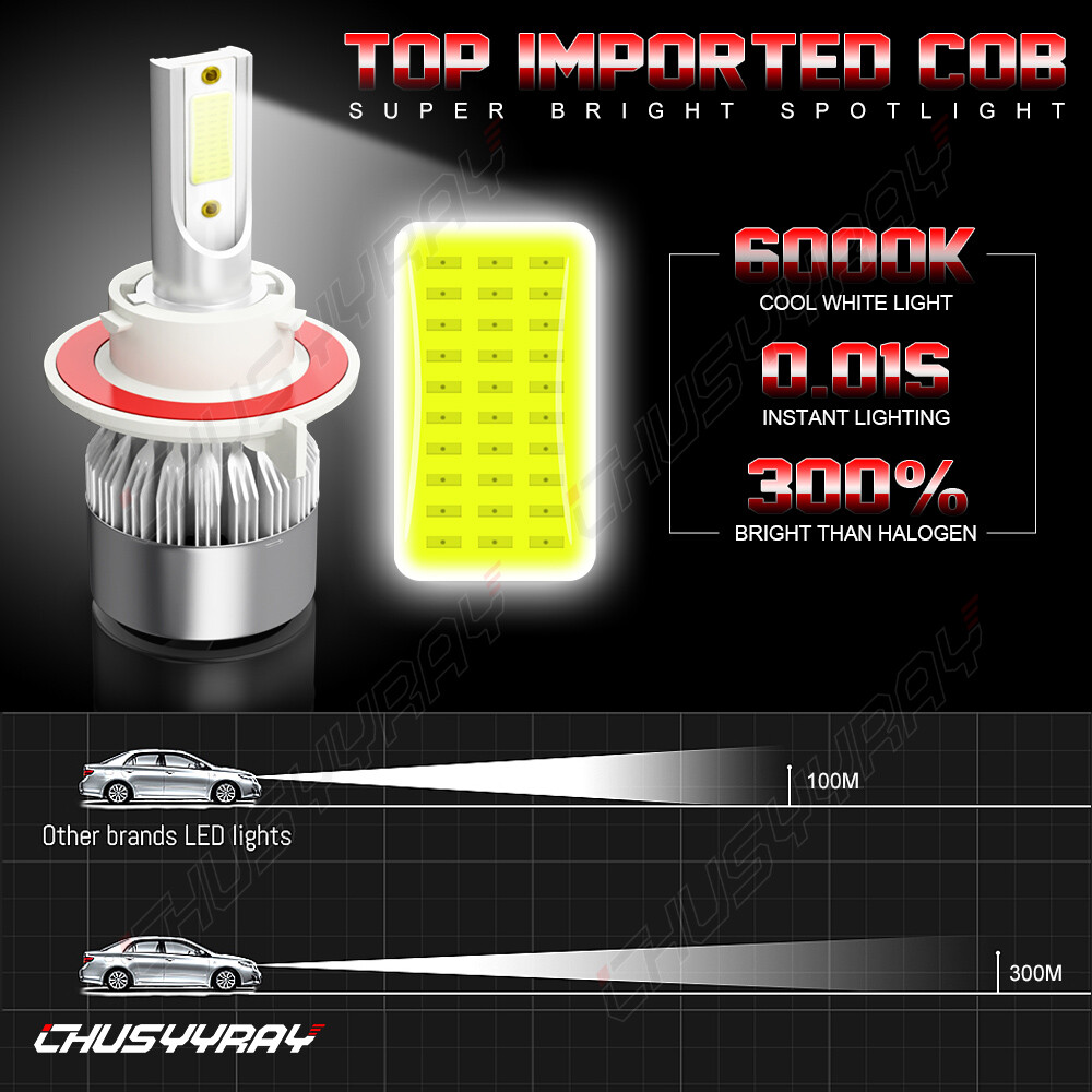 For 2004-2014 Ford F150 White LED Headlight Hi/Lo + Fog Light 4x Bulbs Combo