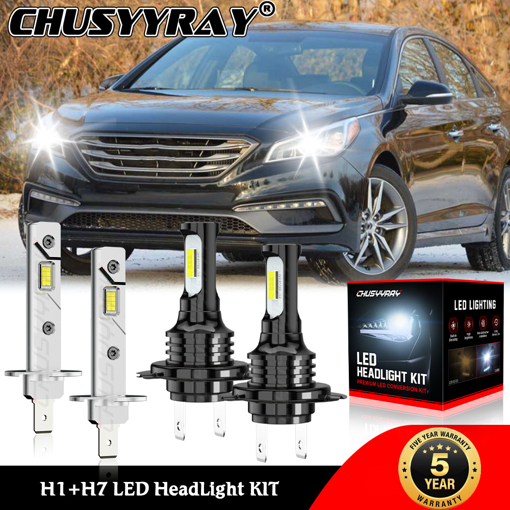 H7 H11 WHite LED Headlight Bulbs Kit High Low Beam Total 100W 10000LM 6000K