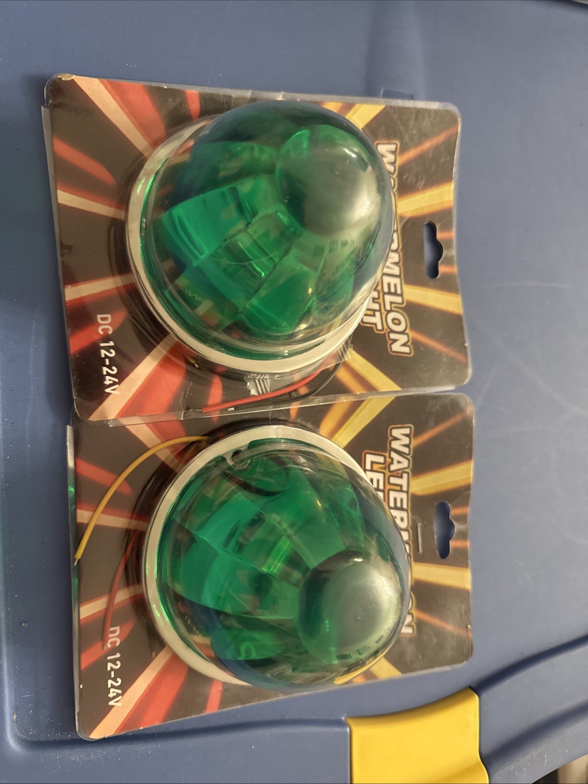 2x BIG LED Watermelon Lights, Indicator Green. DC 12-24V