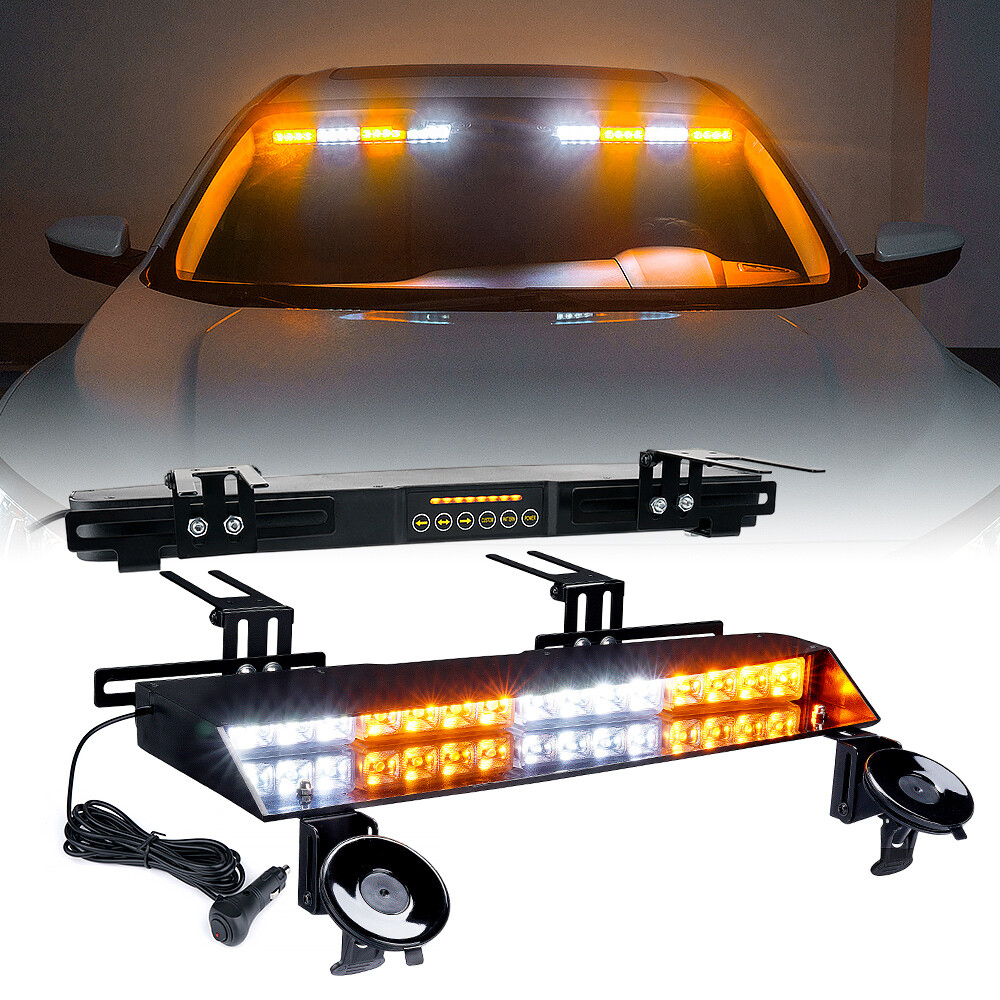 Xprite 20″ 32 LED Windshield Strobe Light Bar Emergency Warning Traffic Advisor