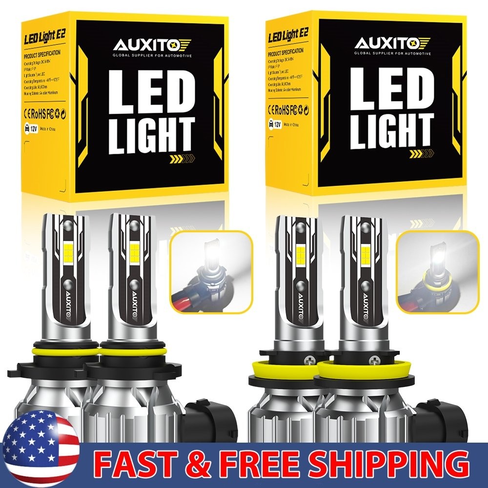 9005+H11 LED Headlight Combo Low High Beam Kit Super White Bright Lamps 2/10X