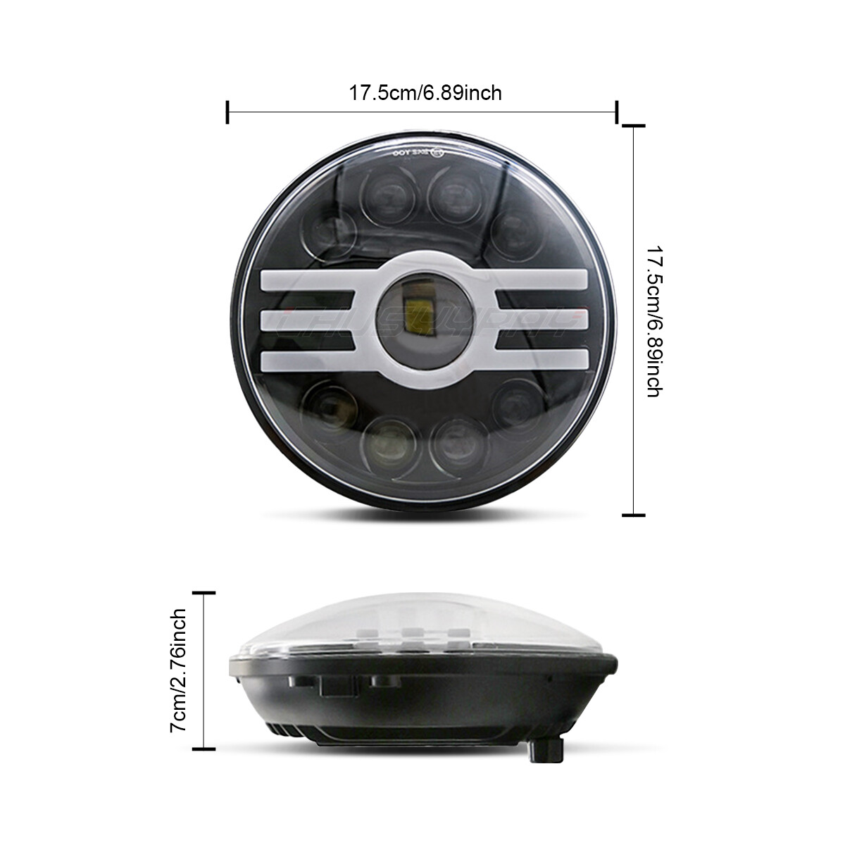 Pair 7″ Inch Round LED Headlights Hi/Lo Sealed Beam For Chevy Bel Air 1955-1957