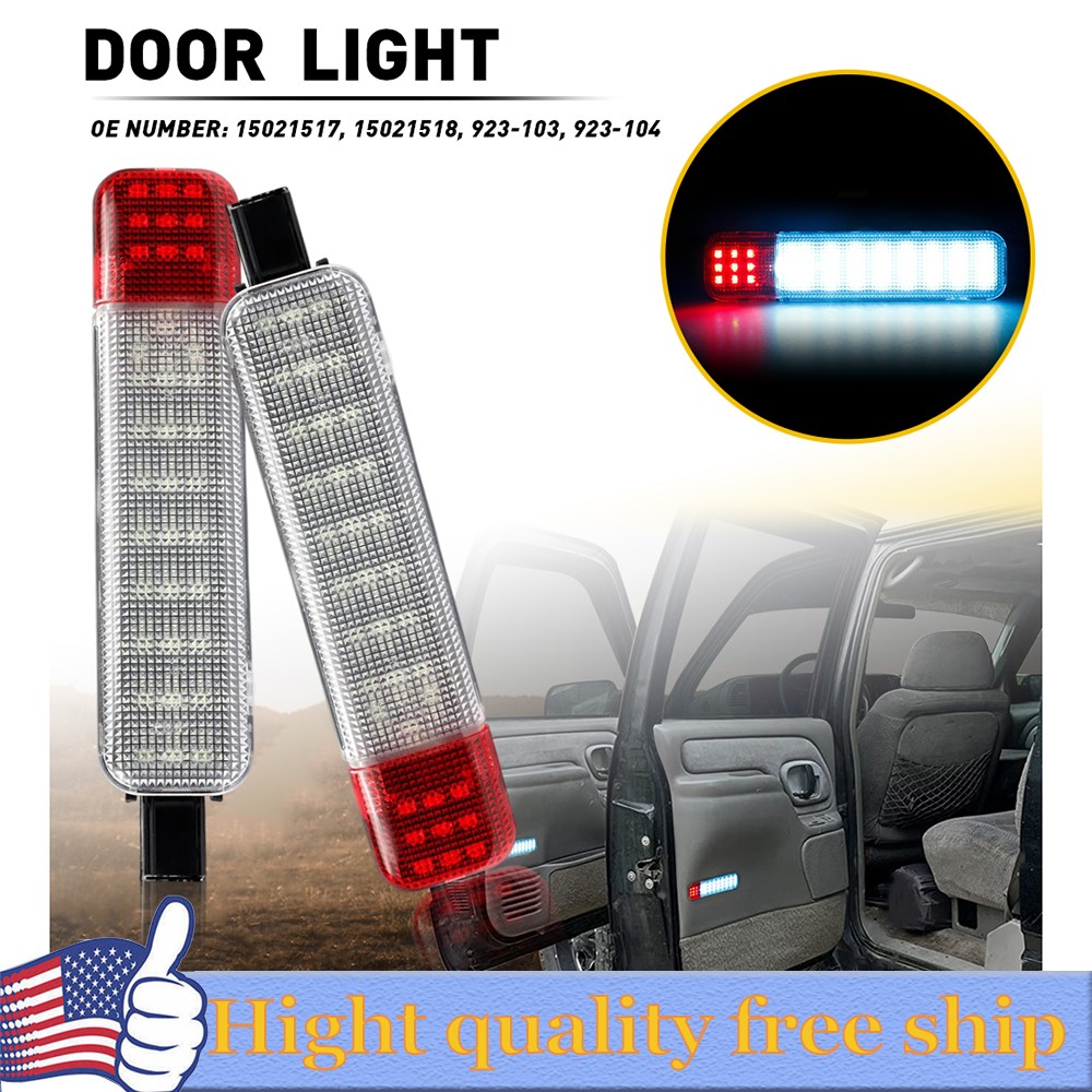 2PCS LED Door Courtesy Light For Chevy Silverado Suburban Tahoe GMC Blue+Red F