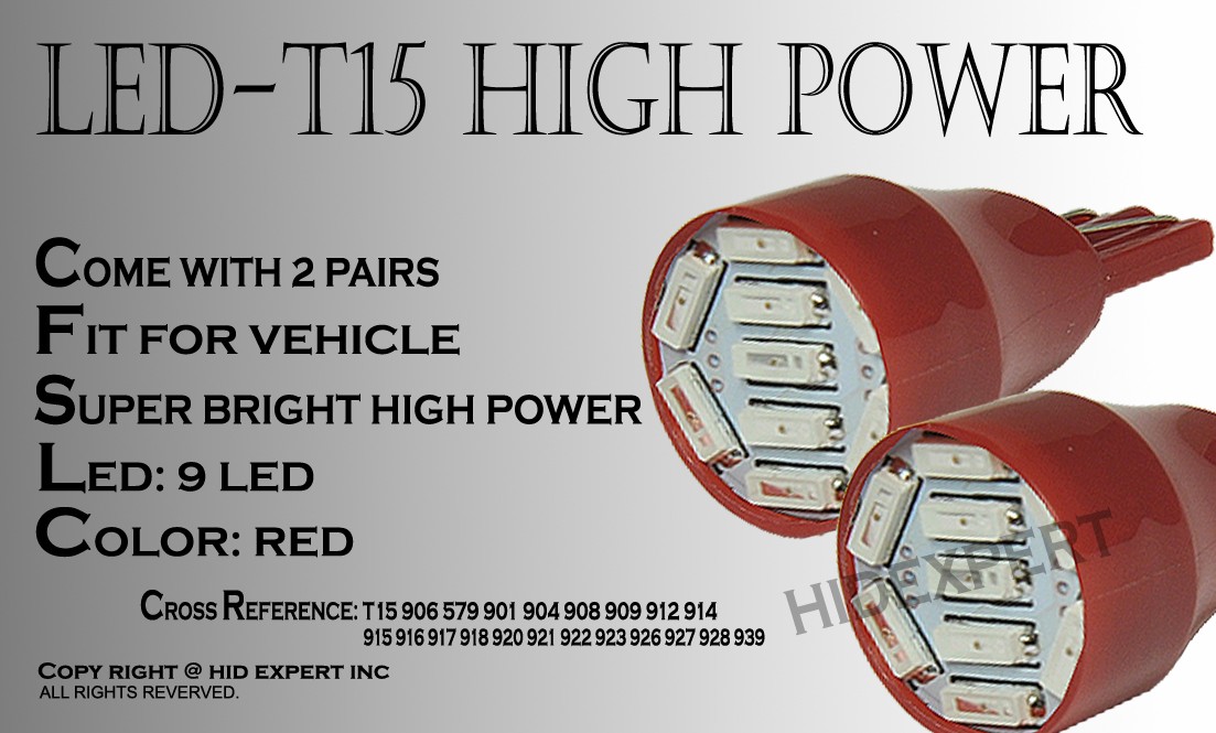 4 pcs Bright Red T15 906 579 901 908 LED Replace Side Markers Light Bulbs V83