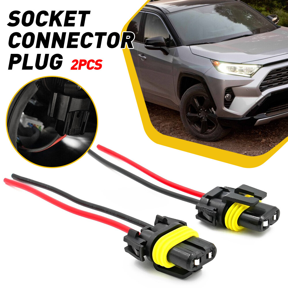 H11 Wire Pigtail Female S Two Harness Light Head Low Beam Socket Connector Plug