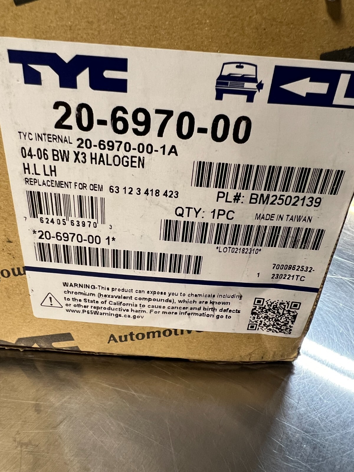 TYC Left Headlight Assembly Compatible with 2004-2006 BMW X3 ‎20-6970-00