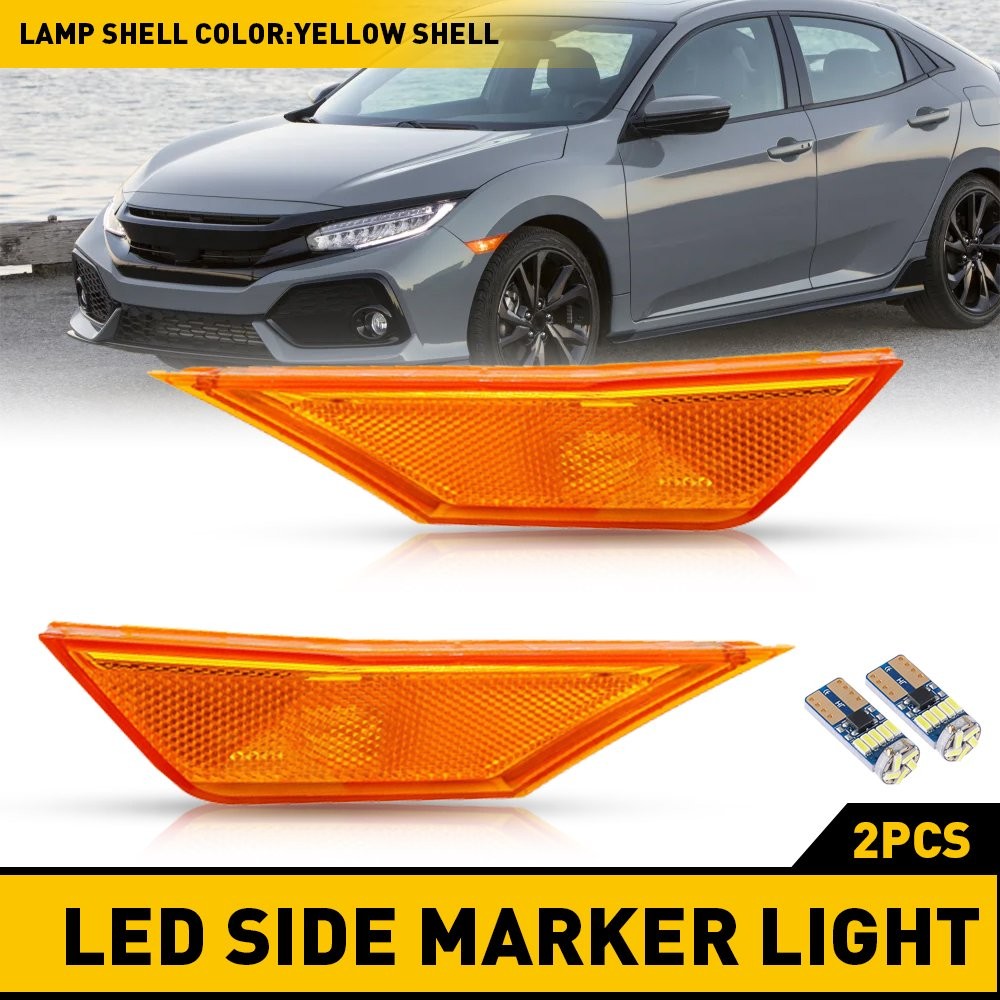 For 2016-2021 Honda Civic Front Bumper Reflector Side Marker Light Assembly USA