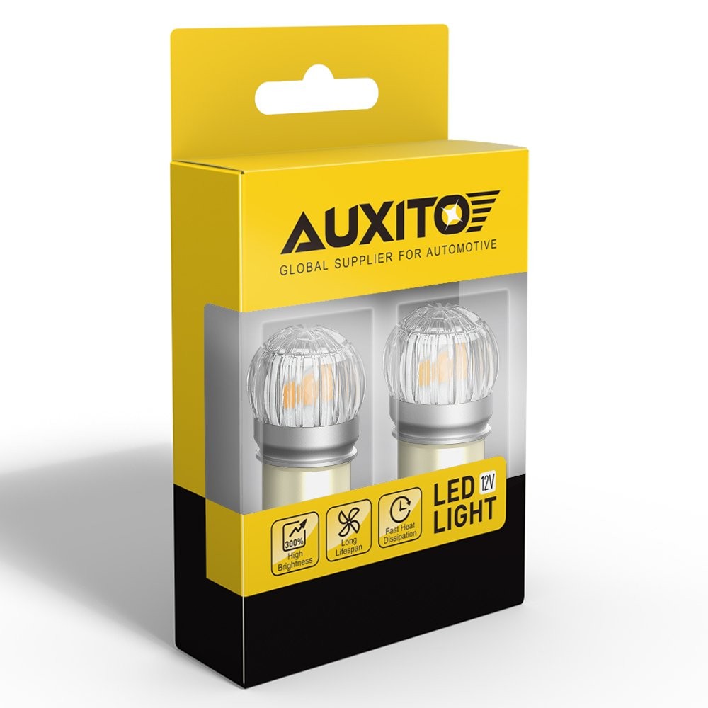 AUXITO Yellow 1156 BA15S LED DRL Turn Signal Parking Light Corner Bulbs Amber