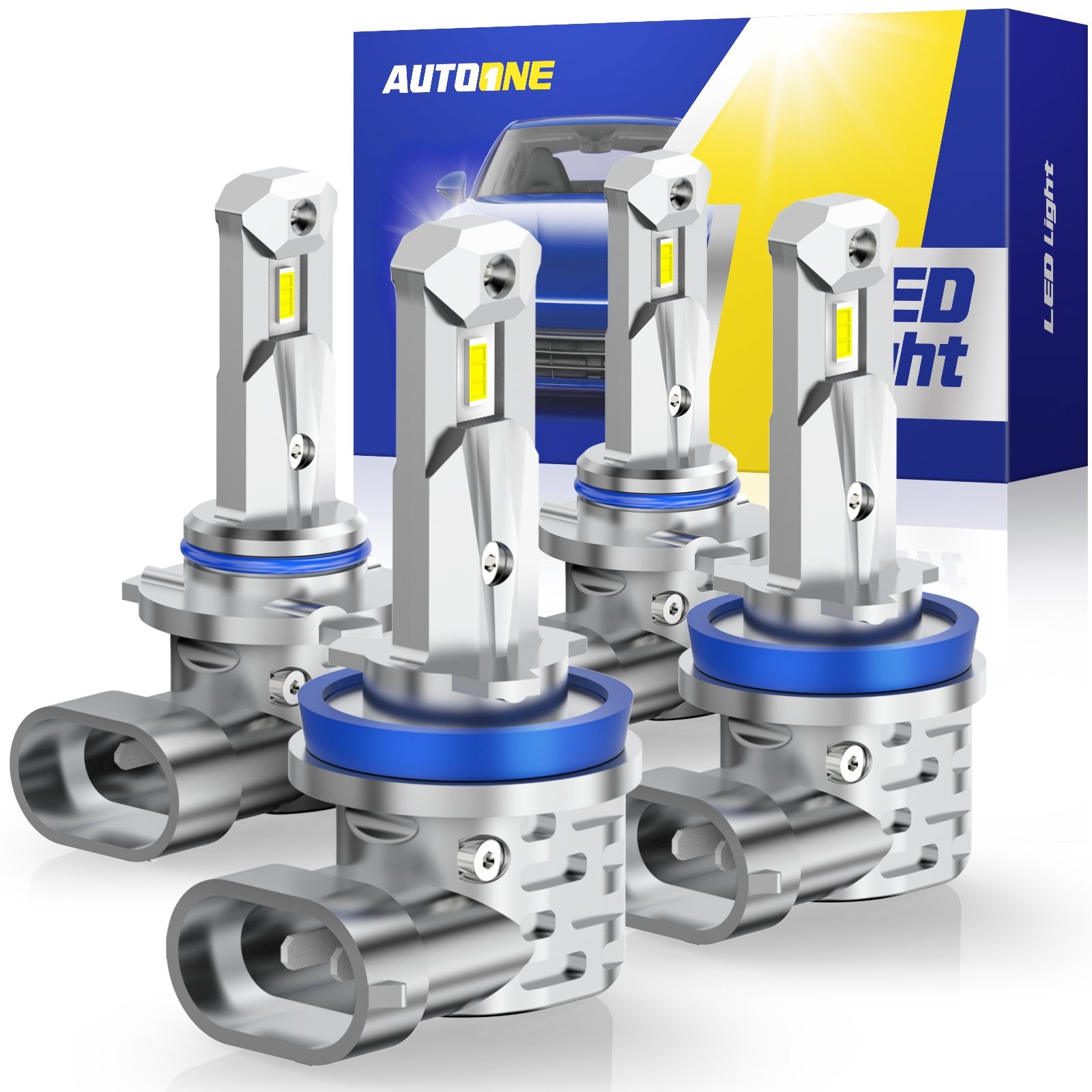 4x 9005 & H11 Combo LED Headlight High Low Beam Bulbs 6000K Super White Bright