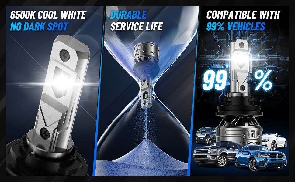 H11 H11 H11 Combo LED Headlight High&Low+Fog Light Bulbs Kit Super Bright White