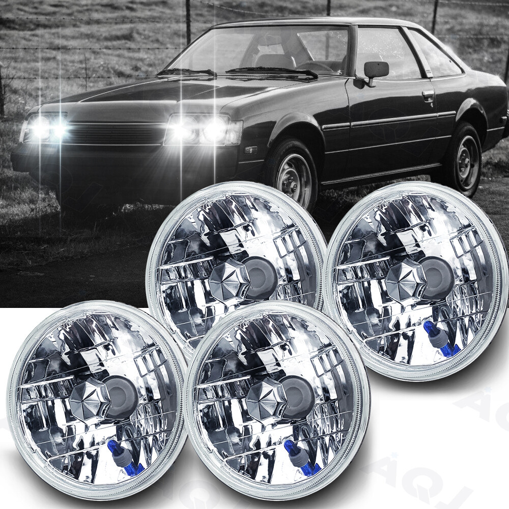 4PCS 5 3/4″ 5.75inch LED Headlights HI/LO Halo For Peterbilt 349 359