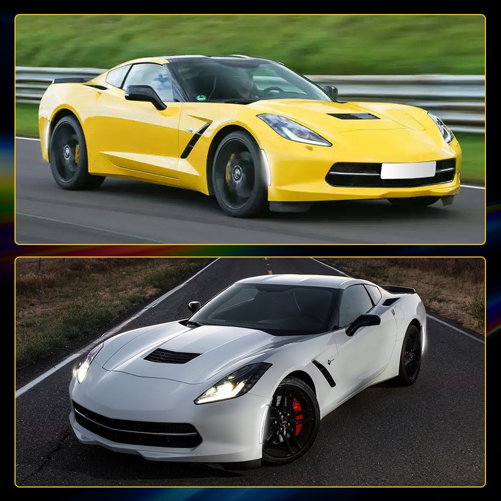 LED White Side Marker Light 2014-2019 Fit Chevrolet Corvette C7 Front+Rear 2Pair