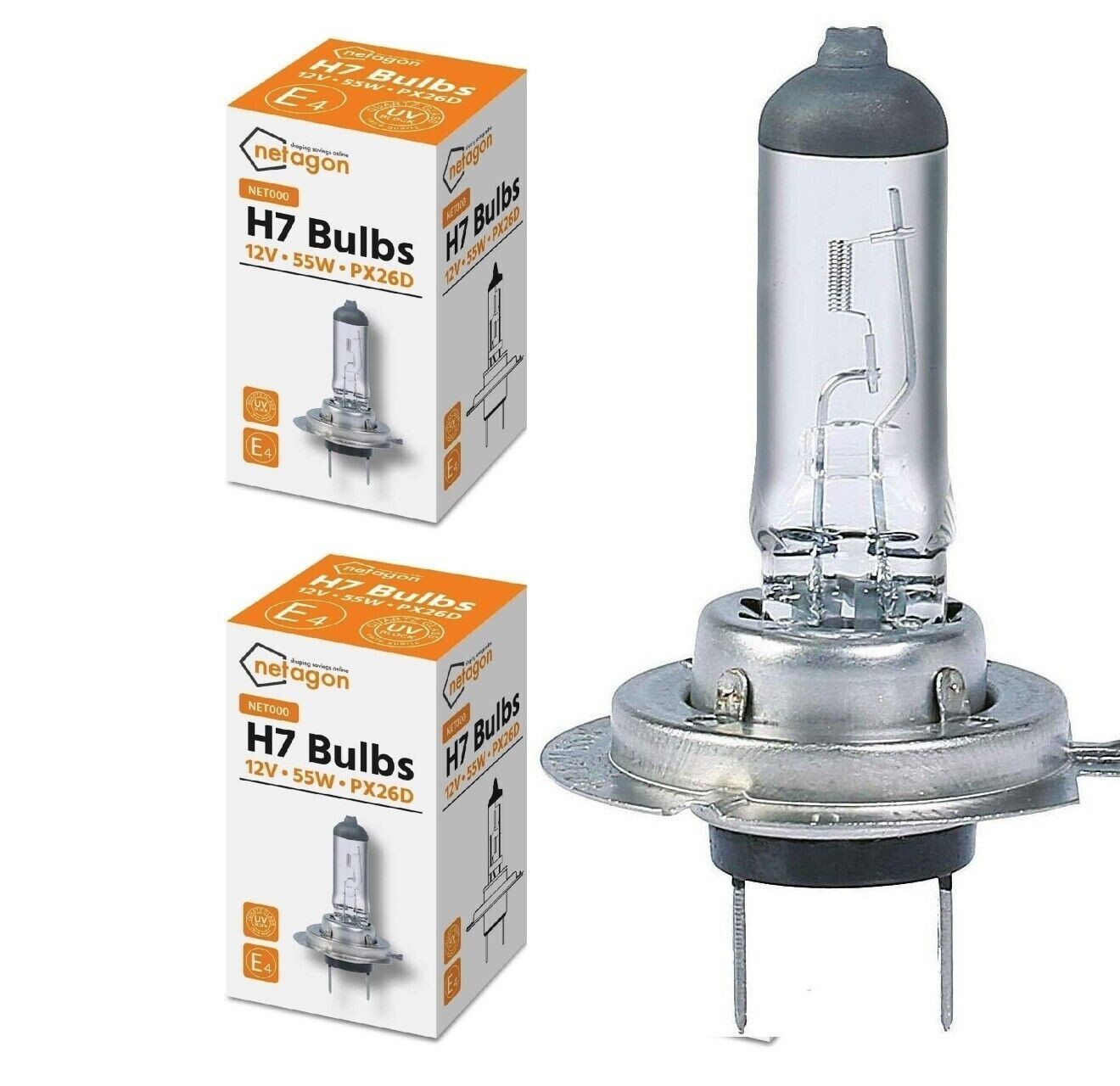 2 X H7 12v 55W Quality Standard Car headlight Halogen Bulbs For Cars (499) New