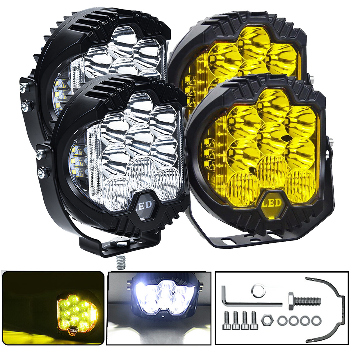 5″ 7″inch Round LED Work Light Spot & Flood Driving Fog Headlight Truck Off Road