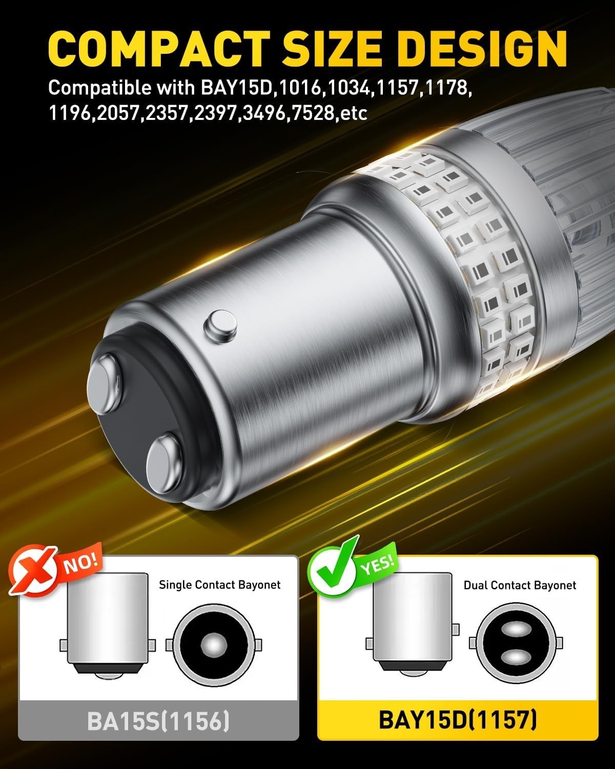 Long-Lasting 1157 LED Red Lights – Easy Install Brake & Signal Bulbs, 30,000 hrs