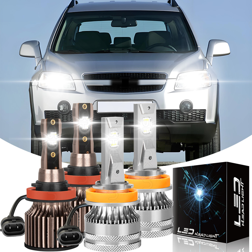 For Buick Allure 2005-2010 4X Combo LED Headlights Bulbs Kit High Low Beam Lamp