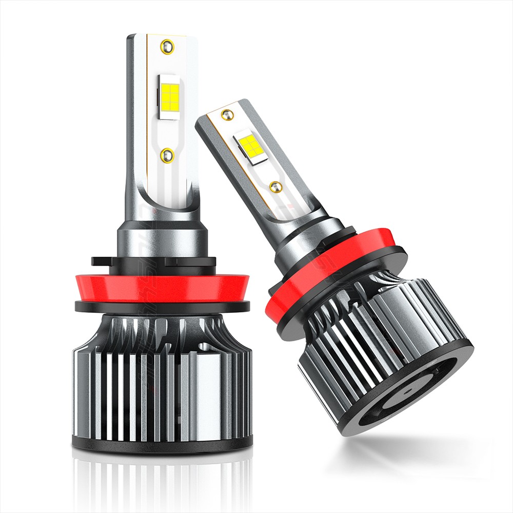 Front H11 9005 LED Headlight Bulbs Combo High Low Beam Super Bright Mini Size