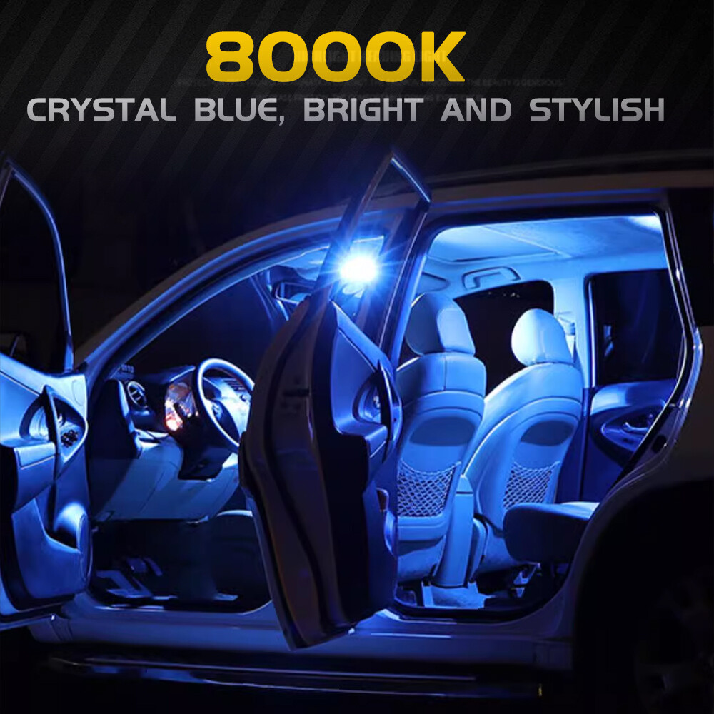 10x Blue Interior LED Lights Map Dome License Bulbs for Hyundai Venue 2020-2024