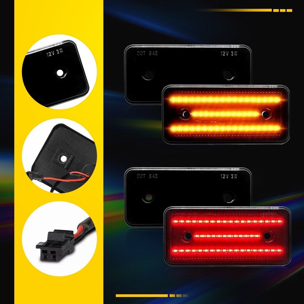 Rear Front LED Side Bumper Marker Set Light For 1999-2014 Mercedes-Benz G-Class