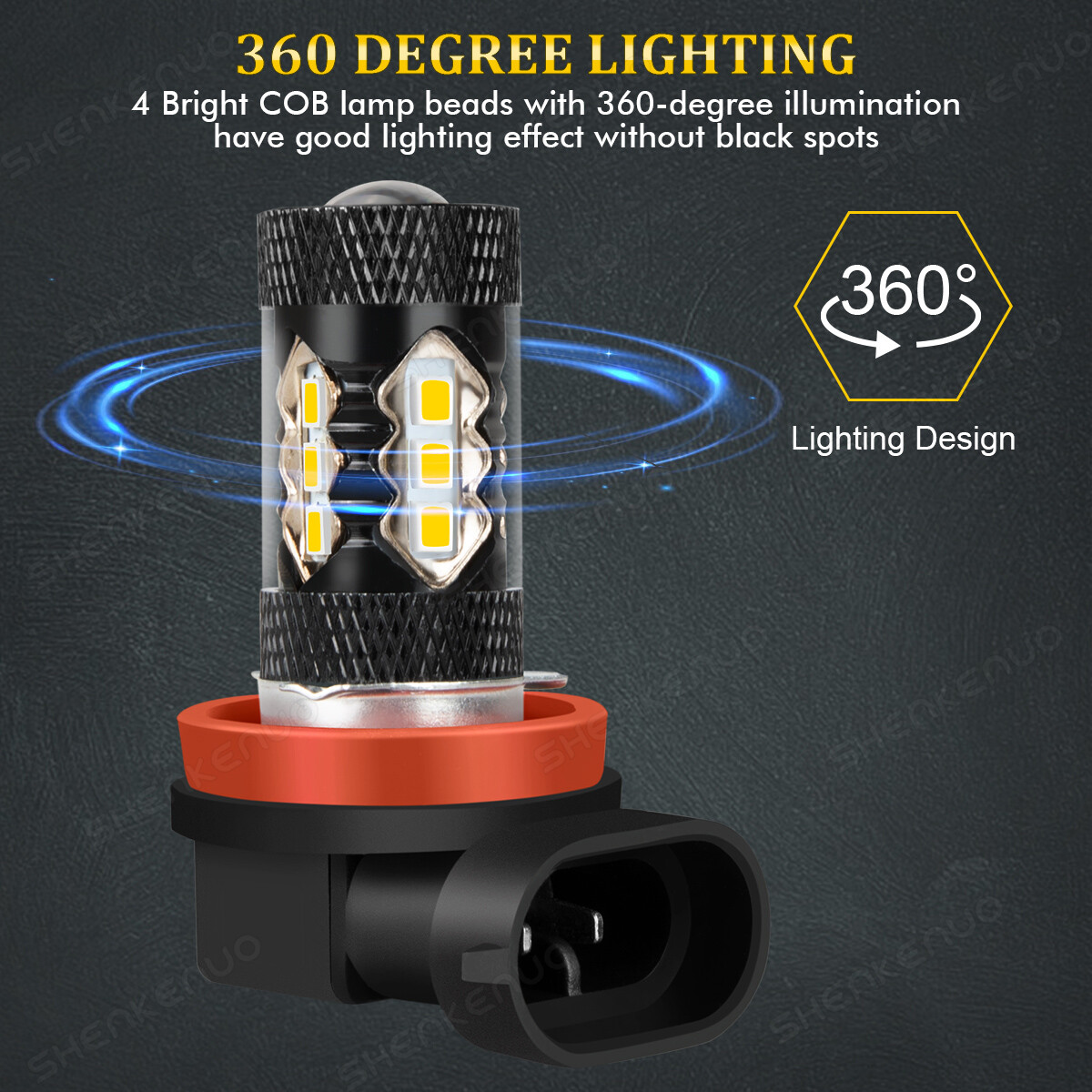 2x 3000K Amber H11 LED Fog Light Bulbs Kit For Toyota Tacoma 2016 2017 2018 2019