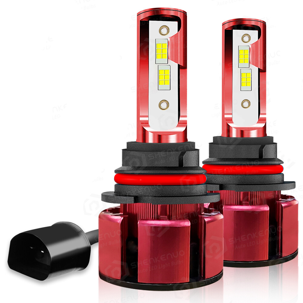 2PCS 2-Sides 9007 HB5 LED Headlight Kit Bulb Hi/Lo Dual Beam 6000K Super White