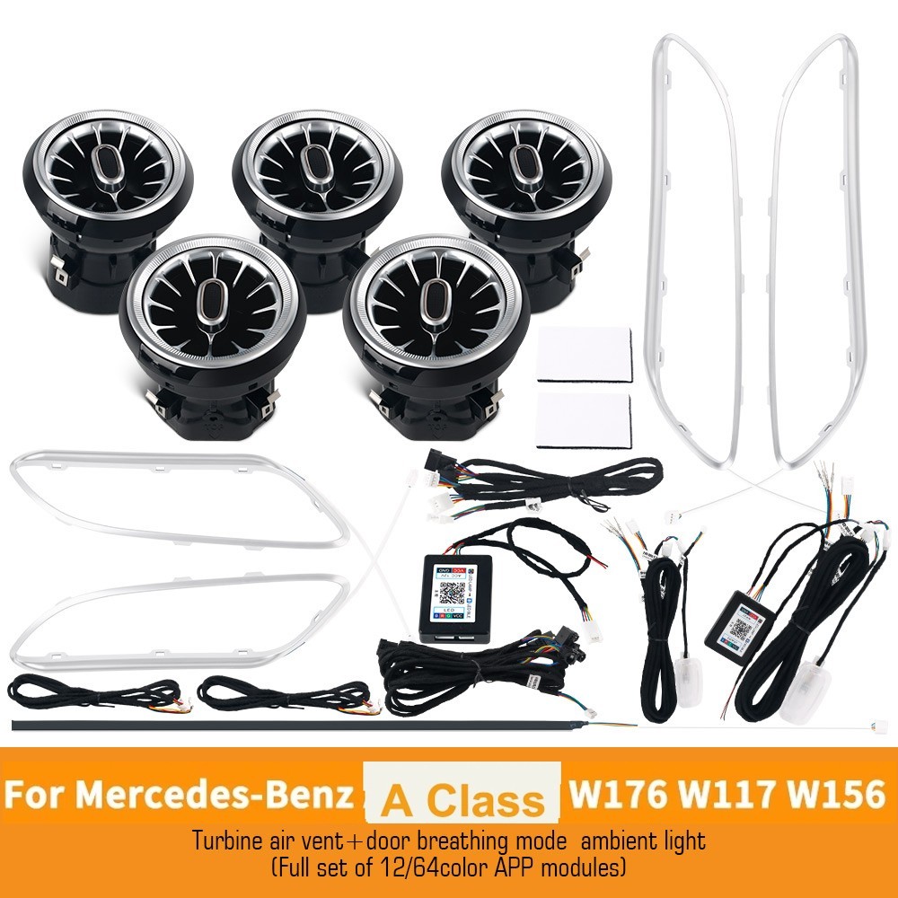 12/64 COLORS APP Control Air Vent LED Ambient Light For Mercedes Benz CLA W117