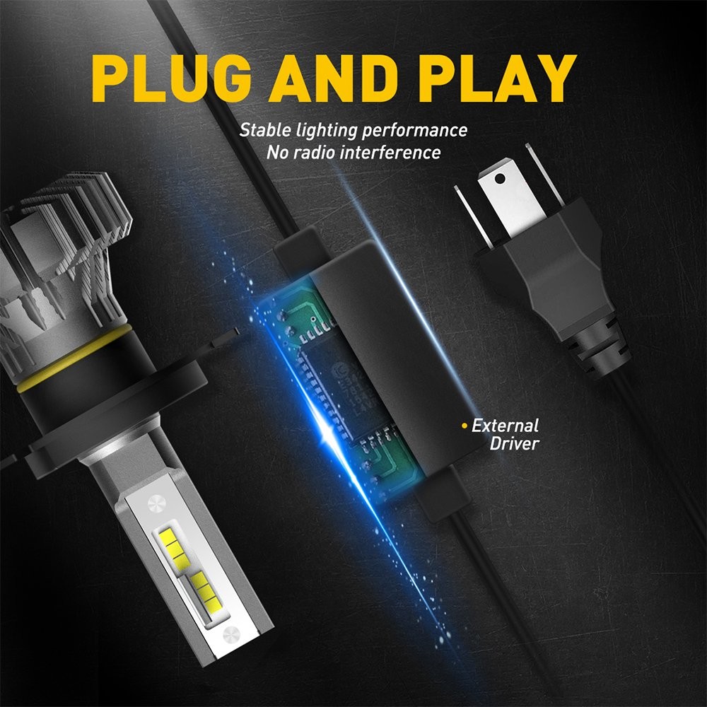 2/4x 9003 H4 HB2 LED Headlight Bulbs Kit High Beam Low 6500K 36000LM Bright B3