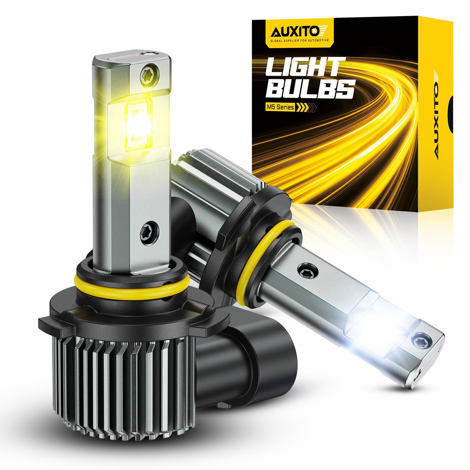 AUXITO 9005 HB3 Switchback White Yellow Daytime Running Light Bulb Fog Lamp 100W