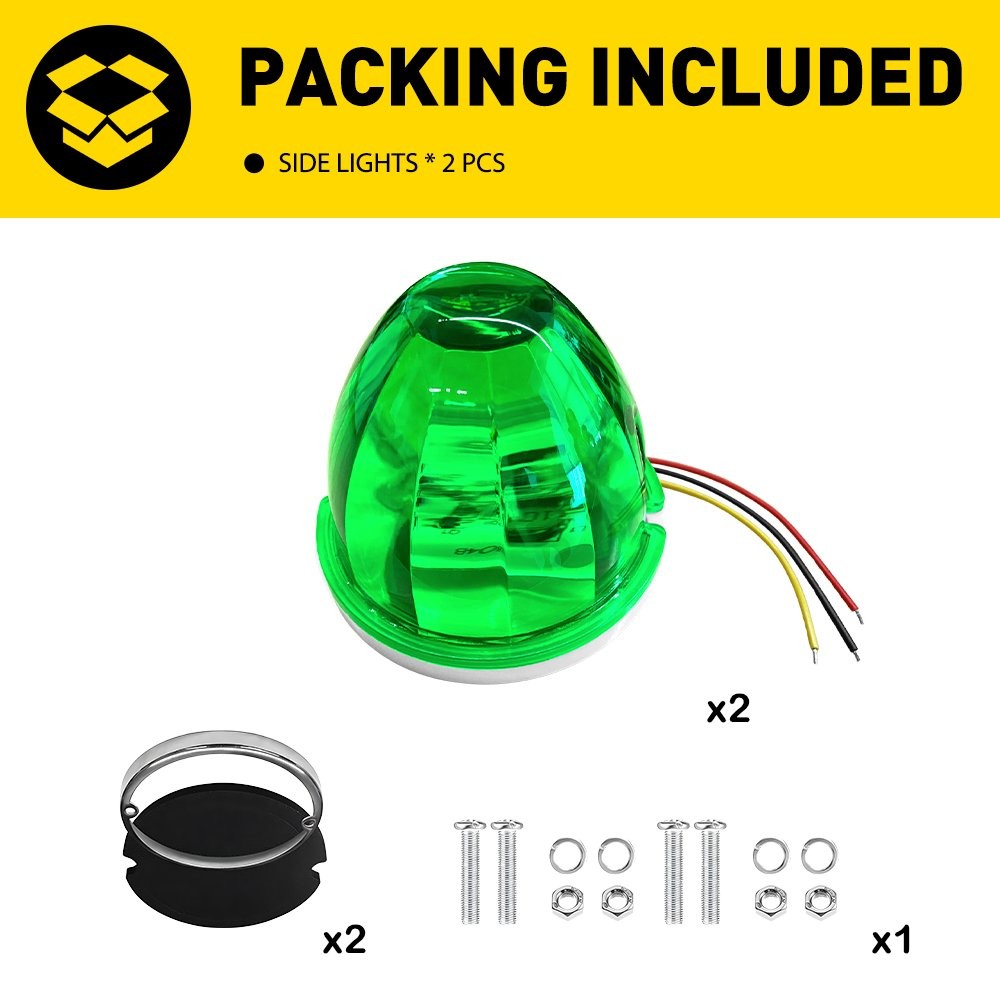 2x LED Watermelon Light Truck Trailer Side Marker Clearance Turn Signal Lamp EI