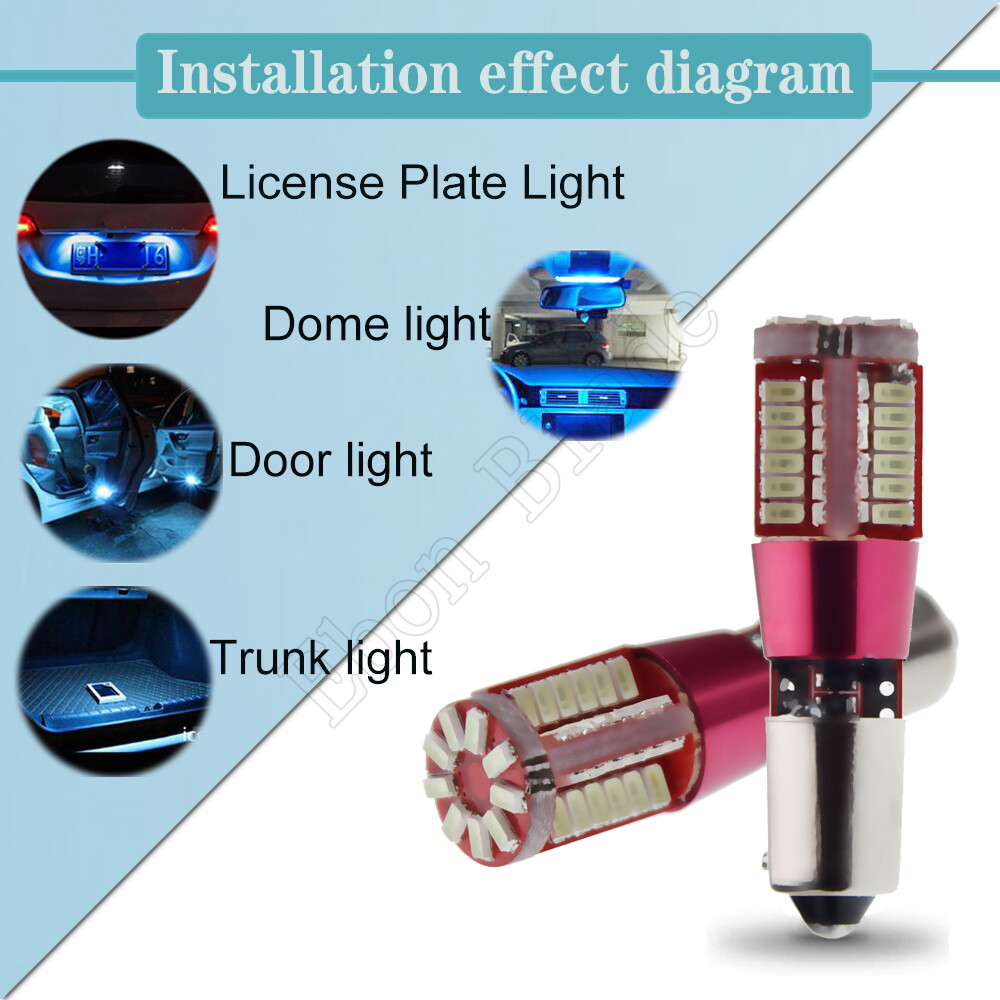 2 x High Power Ice Blue BAY9S H21W 64136 57SMD 3014 Car Auto LED Light Bulbs 12V