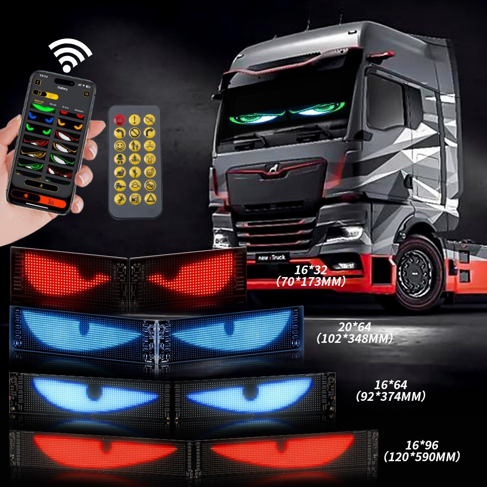 Truck-Specific Devil’s Eye LED-Screen Car Eye Light Truck Dynamic LED Light US