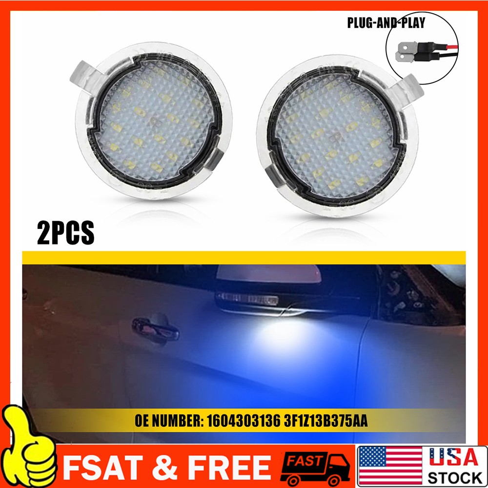 LED Side Rear View Mirror Puddle Lights For Ford F150 Explorer Edge Taurus 1-10X