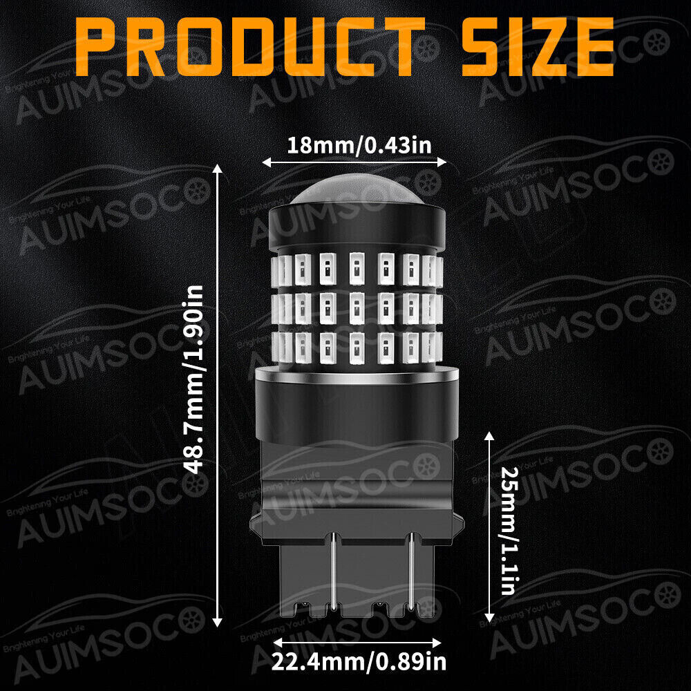 4X 7440 7443 Bulbs RED Anti Flash Brake Tail Stop Light LED Bulb For Honda