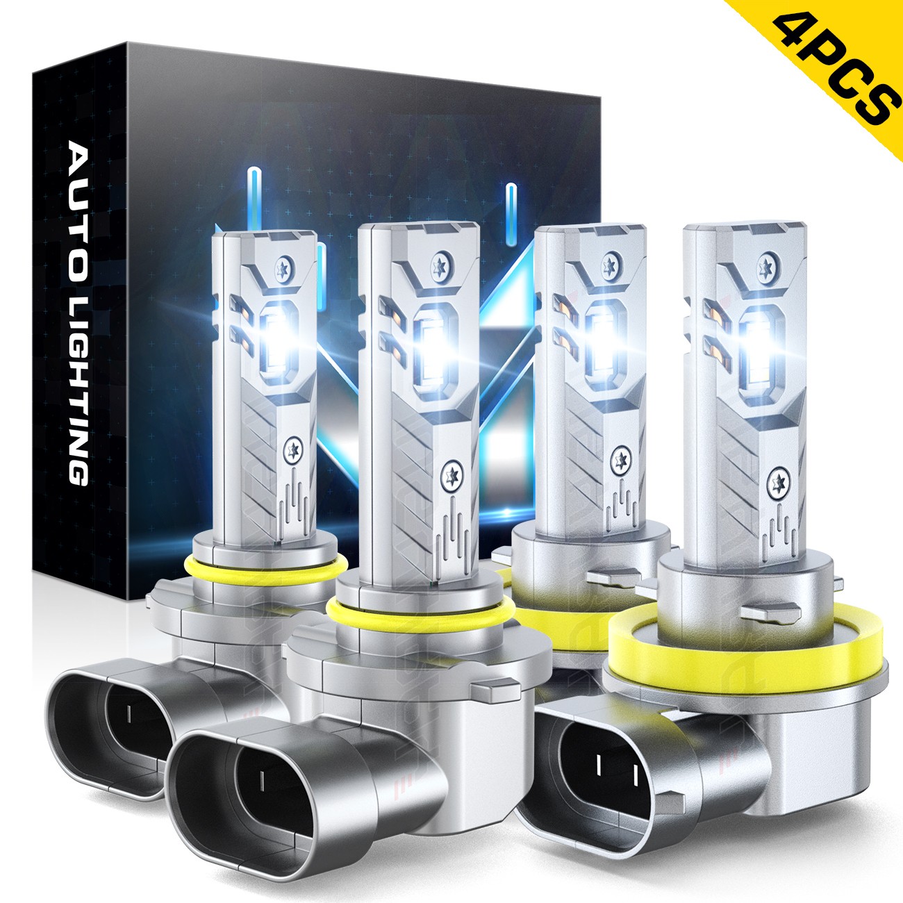 4pcs Combo LED Headlight Light Bulbs for RAM 1500 2019 2020-2024 High Low Beam