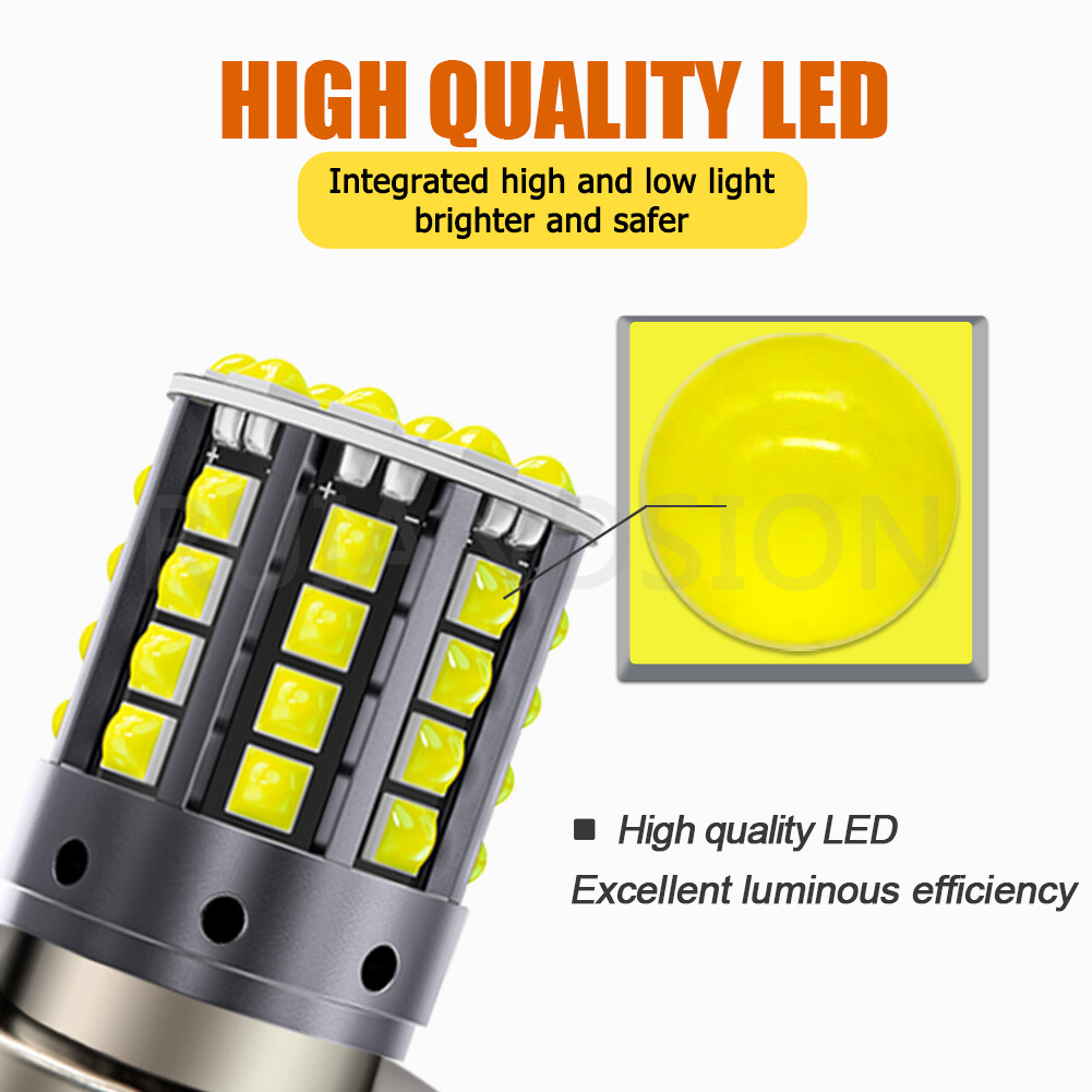 1PC P26S 44SMD LED Light For Motorcycle Headlight Bulb DRL Car Lamp White 10-80V