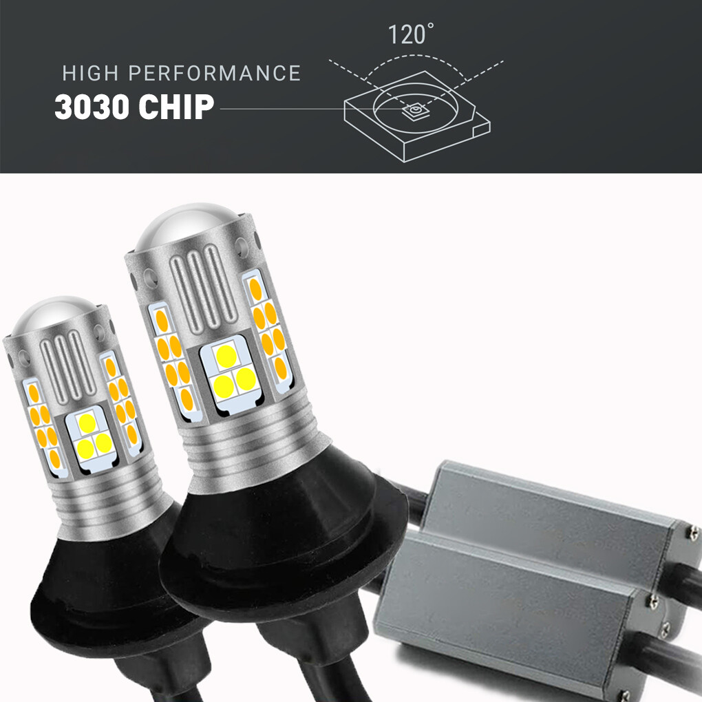 3157 LED Error Free CANBus Turn Signal Parking Light Bulbs Kit Wired Resistor