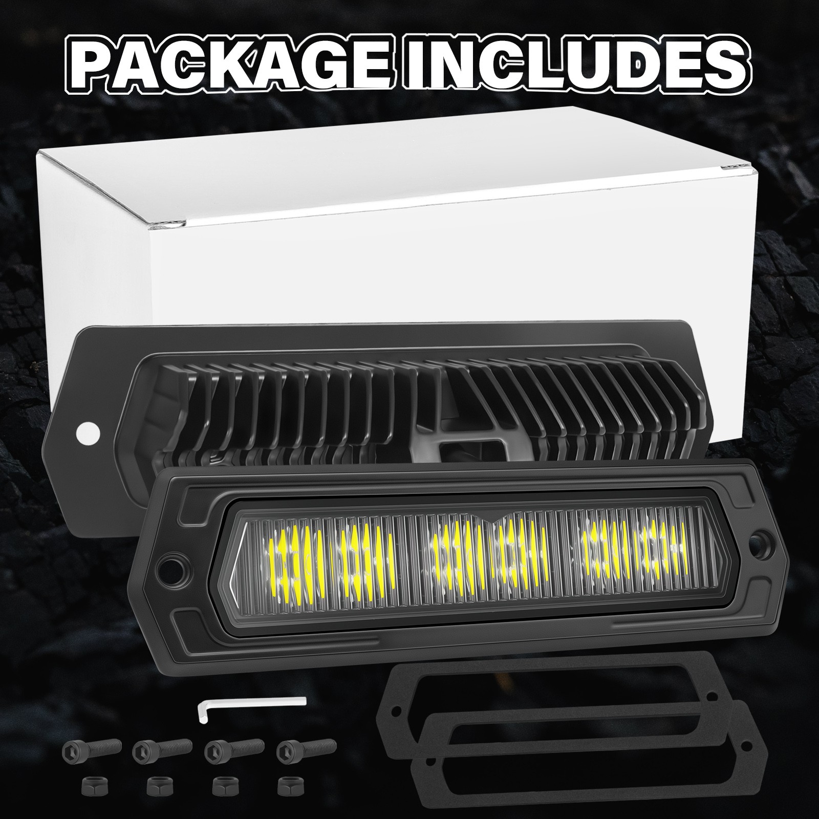 2Pcs 8″ 120W Cree LED Pods Light Bar Slim Flush Mount Flood Driving Off Road 4WD
