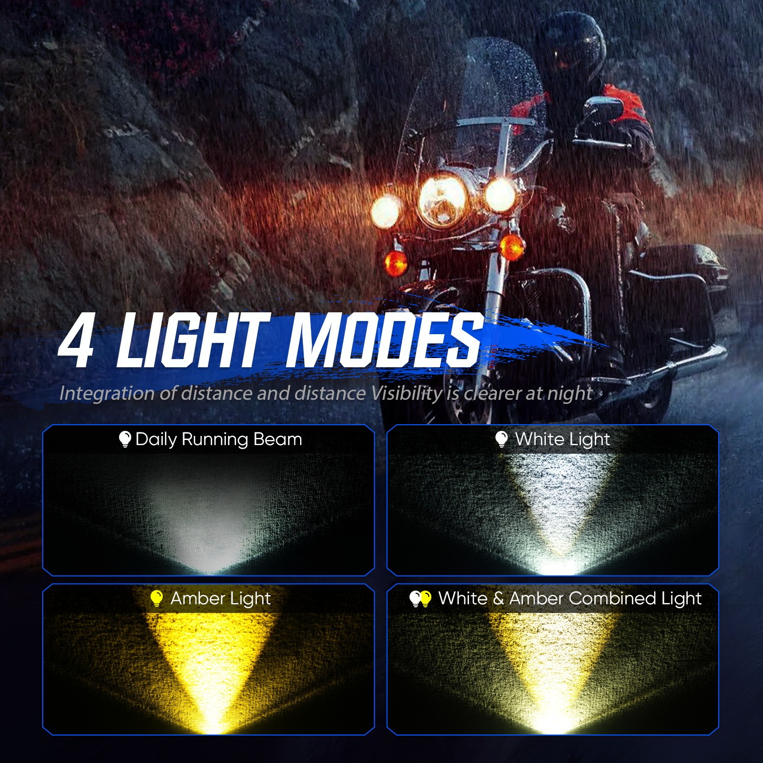 NOVSIGHT 5inch Motorcycle Driving Fog Light White/Yellow LED Pod Projector Light