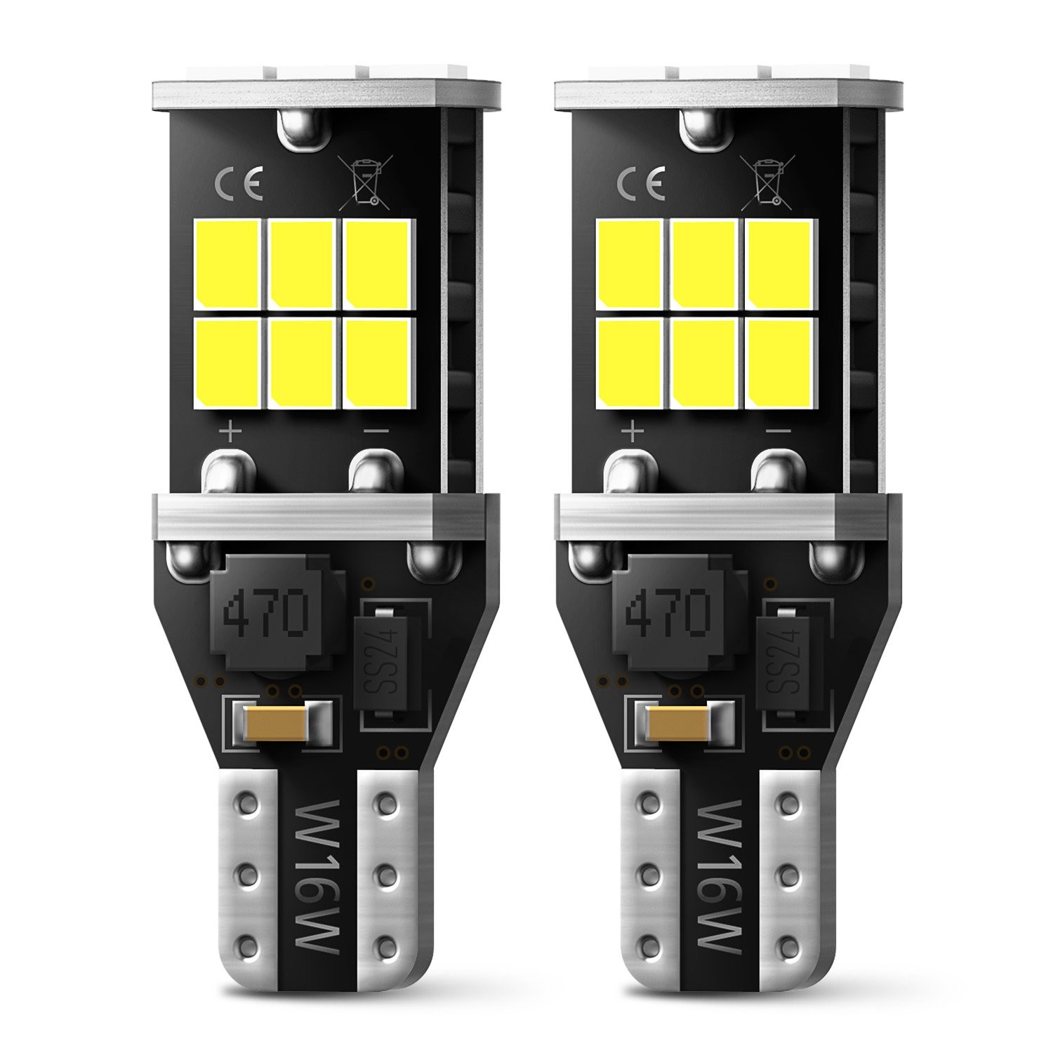 AUXITO T15 921 912 904 LED Reverse Backup Light Bulbs 6000K Super Bright 2400LM