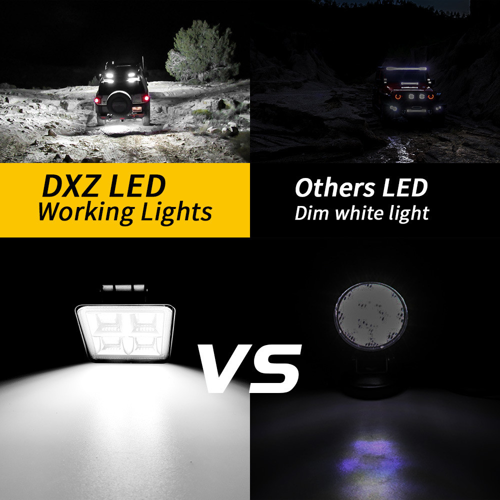 4Inch 48W Square LED Work Light 12V-24V Pods Flood Spot Lamp SUV Truck Off Road