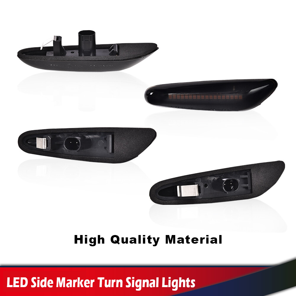 Fit For BMW 325i 328i Sequential Turn Signal Lamp Smoked LED Side Marker Light