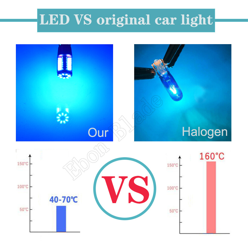 2 x High Power Ice Blue BAY9S H21W 64136 57SMD 3014 Car Auto LED Light Bulbs 12V