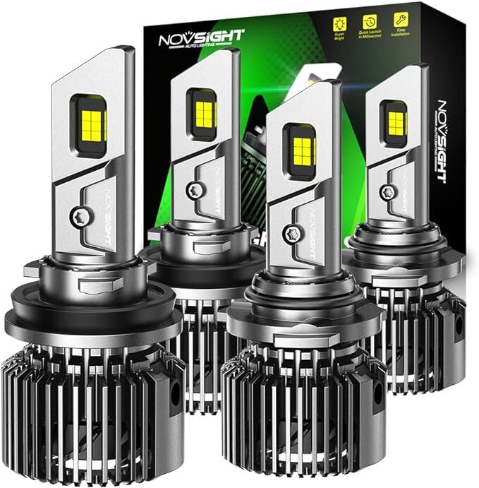NOVSIGHT 9005/HB3 & H11/H9/H8 LED Light Bulbs 200W 44000LM 6500K White 4-Pack