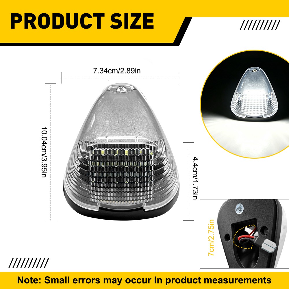 5X Clear White LED Cab Roof Marker Lights For Ford F-250 F250 Super Duty 1999-16