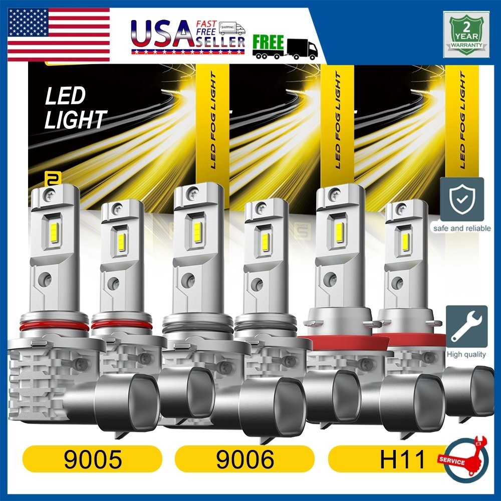 AUXITO 9005 9006 H11 Combo HeadLight LED Conversion Bulb Kit White Bright 1/2set