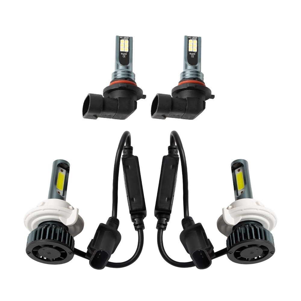 For Ford F 150 2004-2014 10000k LED Headlight Hi/Lo + Fog Light Bulbs Combo 4x