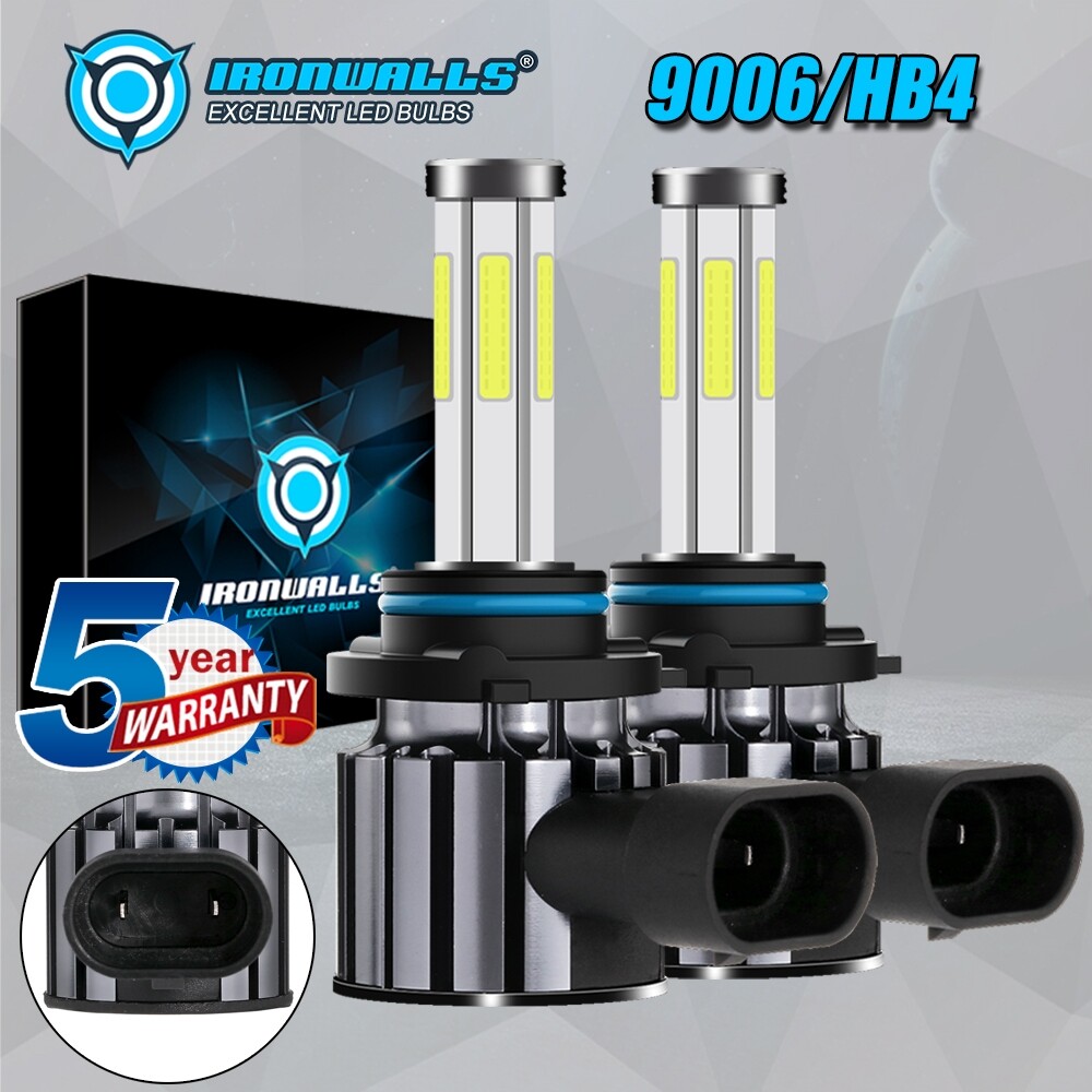 6 Sided 9006 LED Headlight Bulbs Hi-Low Beam for Ford Expedition 1998 2003-2006