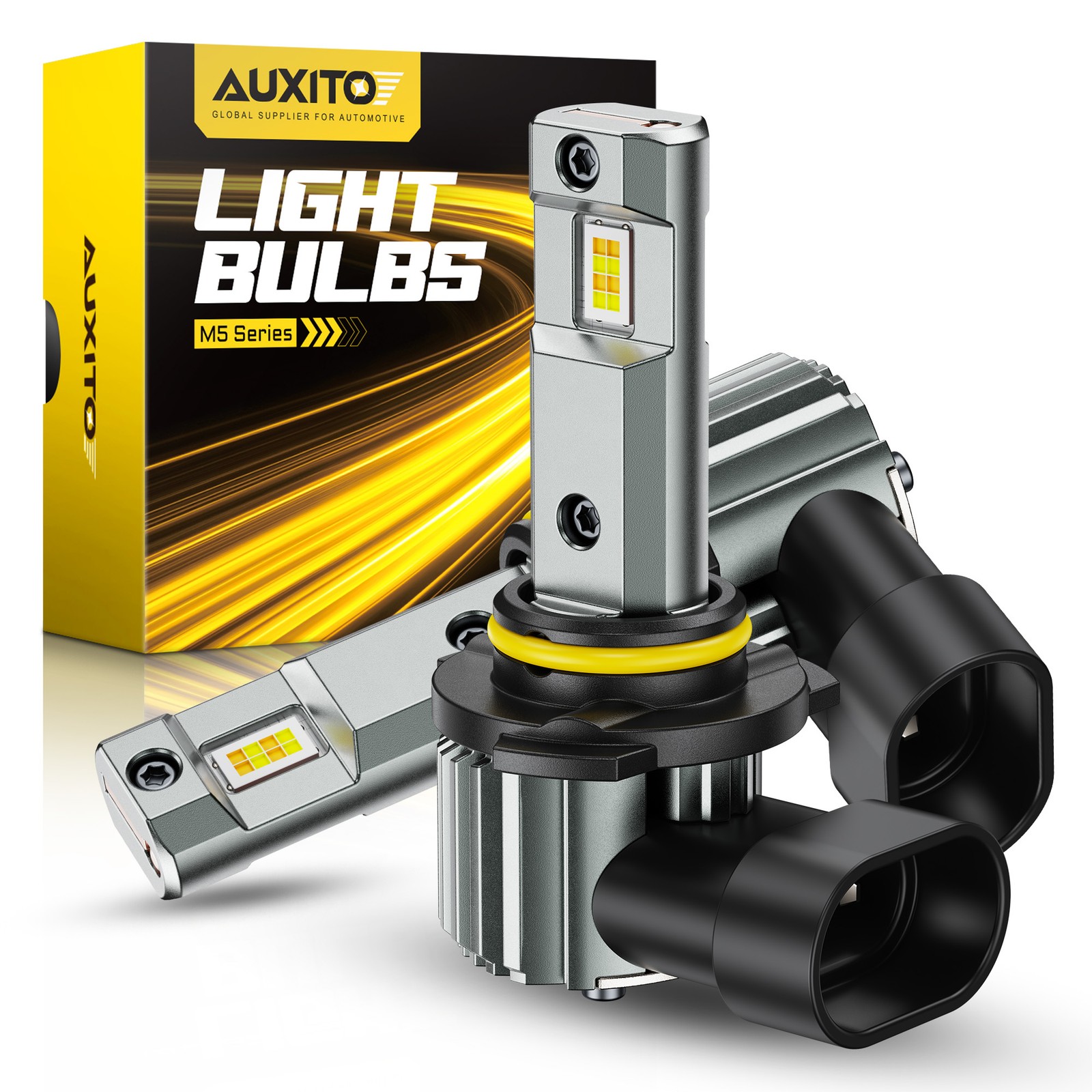 9006 HB4 Headlight Light Bulbs Low Beam 6500K White&3000K Amber Yellow 50000LM