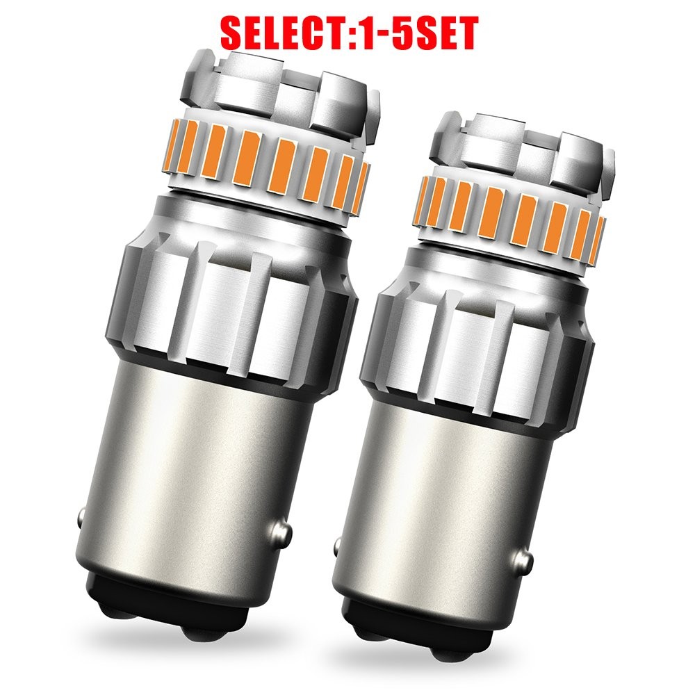 3000K Amber 1157 LED Daytime Running Turn Signal Light Bulbs CANBUS 2-10X